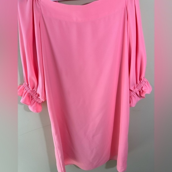 Trina Turk Shift Dress Equinox off shoulder style bubblegum pink size XS - Picture 3 of 8